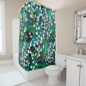 Lily of the valley. Seamless background pattern シャワーカーテン (インサイチュ)