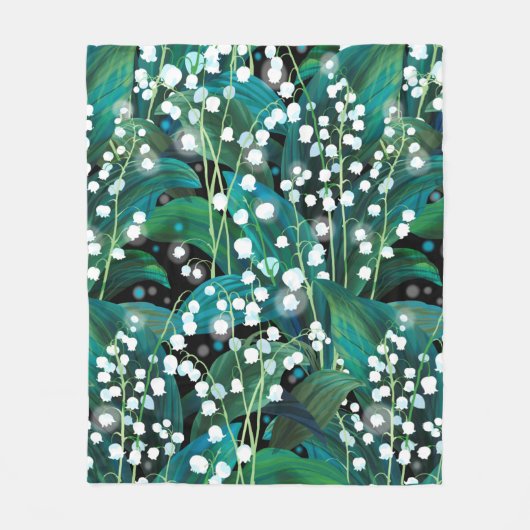 Lily of the valley. Seamless background pattern フリースブランケット (正面)