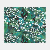 Lily of the valley. Seamless background pattern フリースブランケット (正面(横))