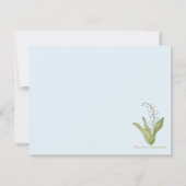Lily of the Valley Sky Blue Floral Cute Botanical ノートカード (裏面)