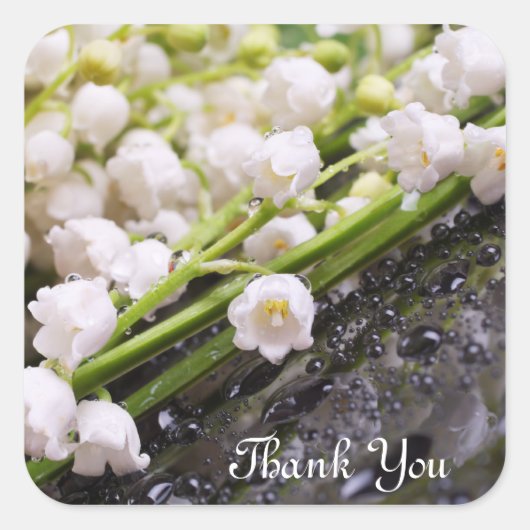 Lily of the Valley "Thank You"ステッカー スクエアシール (正面)