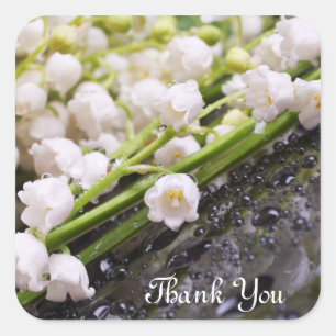 Lily of the Valley "Thank You"ステッカー スクエアシール