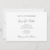 Lily of the Valley Water color of Lifeお祝い 招待状 (裏面)