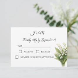 Lily of the Valley White Floral Modern RSVP
