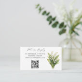 Lily of the Valley White Floral Wedding  エンクロージャーカード (スタンド正面)