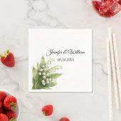Lily Of The Valley White Floral Wedding スタンダードカクテルナプキン (インサイチュ)