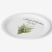 Lily Of The Valley White Floral Wedding ペーパープレート (アングル)