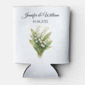 Lily Of The Valley White Floral Wedding 缶クーラー (正面)