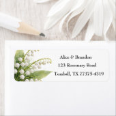 Lily of the Valley White Flowers Watercolor ラベル (インサイチュ)