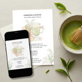 Lily of Valley Matcha Made in Heaven Couple Shower 招待状