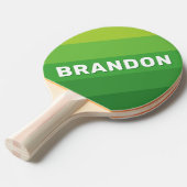 Lily Pad Green Bold Stripes with Name 卓球ラケット (正面アングル)