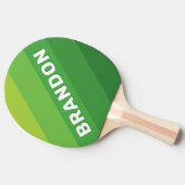 Lily Pad Green Bold Stripes with Name 卓球ラケット (横)