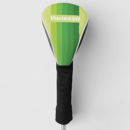Lily Pad Green Pin Stripes with Name ゴルフヘッドカバー