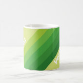 Lily Pad Green Stripes with Name コーヒーマグカップ (中央)