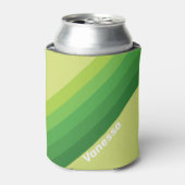 Lily Pad Green Stripes with Name 缶クーラー (缶正面)