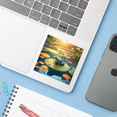 Lily Pad King - Square Vinyl シール (ノートパソコンとiPhone)