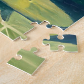 Lily Pad Pond | Green Watercolor Nature ジグソーパズル (側面)