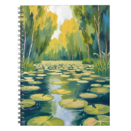 Lily Pad Pond | Green Watercolor Nature ノートブック