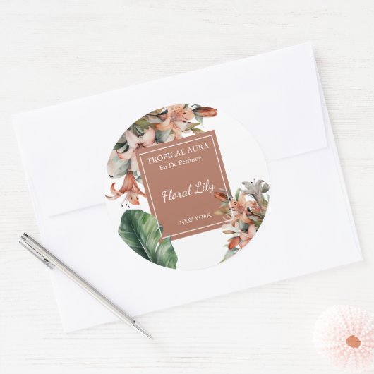 Lily Perfume Label ラウンドシール (封筒)
