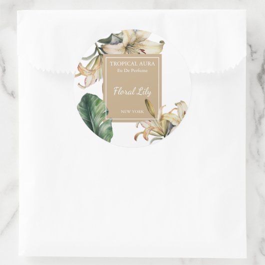 Lily Perfume Label ラウンドシール (バッグ)