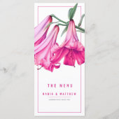 Lily pink watercolor wedding menu メニュー (裏面)