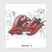 Lily red Heart Graffiti Aufkleber Sticker シール (シート)