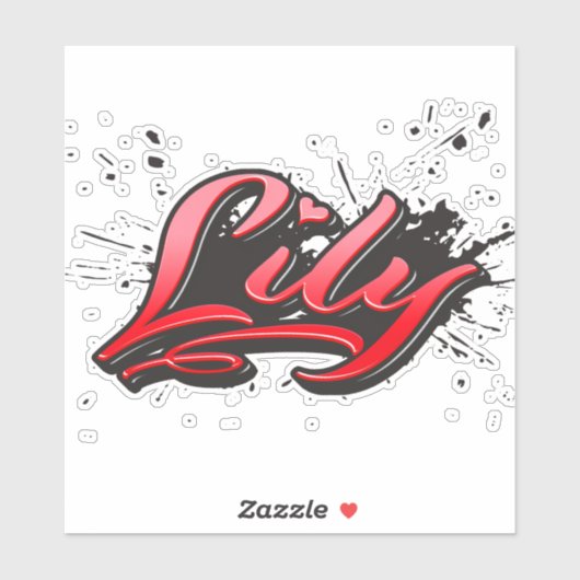 Lily red Heart Graffiti Aufkleber Sticker シール (シート)