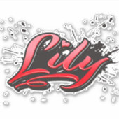 Lily red Heart Graffiti Aufkleber Sticker シール (正面)