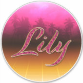 Lily Vorname Name golden pink Aufkleber Sticker シール (正面)