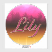 Lily Vorname Name golden pink Aufkleber Sticker シール (シート)