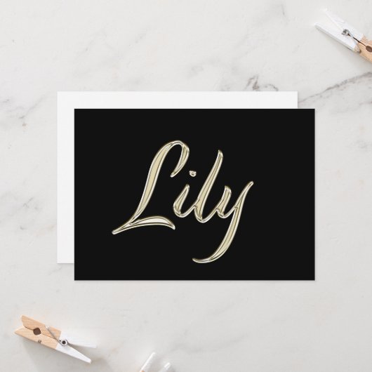 Lily white gold Handwriting Karte カード (正面/裏面インサイチュ)