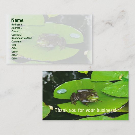 Lilypads名刺のブルフロッグ 名刺 (正面/裏面)