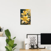 Lily's Luminance – フラワーズデジタルアート ポスター (ホームオフィス)