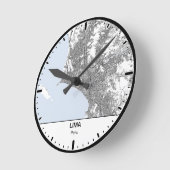 Lima Clock City Line Art ラウンド壁時計 (傾斜)