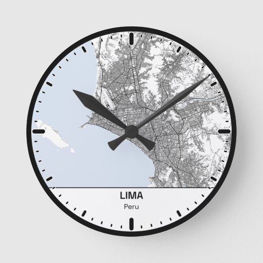 Lima Clock City Line Art ラウンド壁時計 (正面)