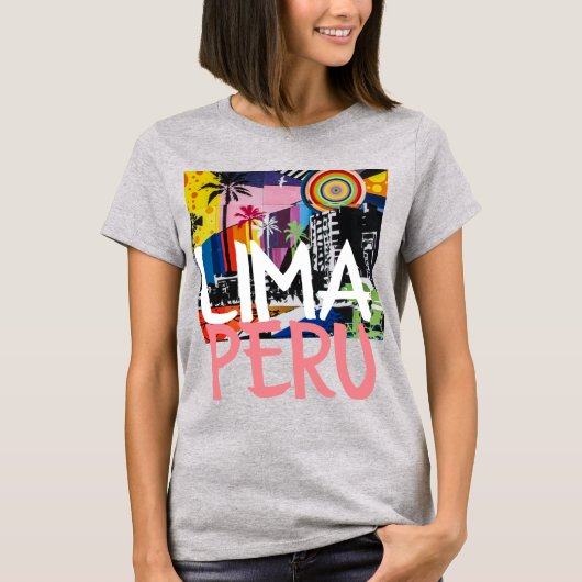 Lima Peru、グラフィティクール・ムラル・シャツ、W Tシャツ (正面)