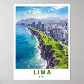 Lima Poster - Miraflores Cliffs Art - Lima Peru Ar ポスター (正面)