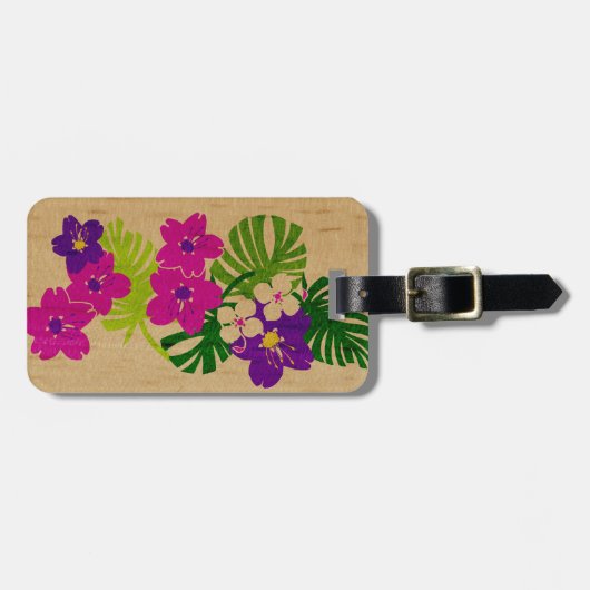 Limahuliの庭のハワイのサーフボードの荷物のラベル ラゲッジタグ (正面横)