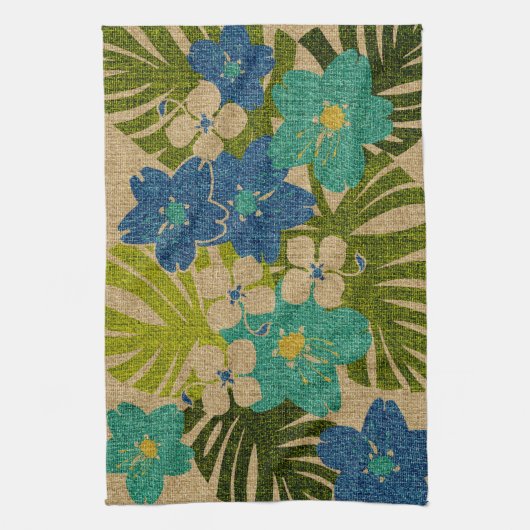 Limahuliの庭のハワイの花の台所タオル キッチンタオル (縦)