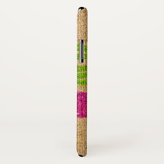 Limahuliの庭のバイオレットのフェイクなグラスクロス Case-Mate iPhoneケース (裏面/右)