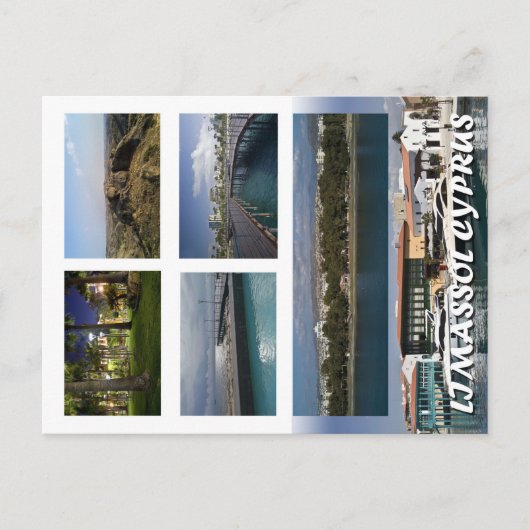 Limassolキプロス葉書きシティ都市夜モダンp ポストカード (正面)