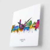 Limassol Cyprus Skyline スクエア壁時計 (傾斜)