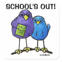 LimbBirds Squareステッカー、光沢