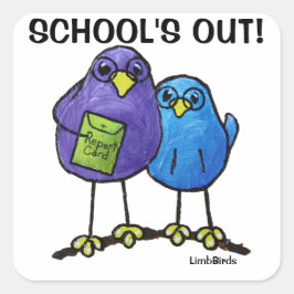 LimbBirds Squareステッカー、光沢 スクエアシール