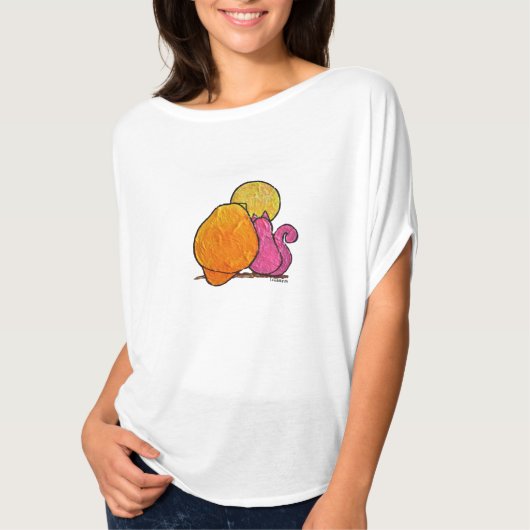 LimbBirds Womens Flowy Circle Top Tシャツ (正面)