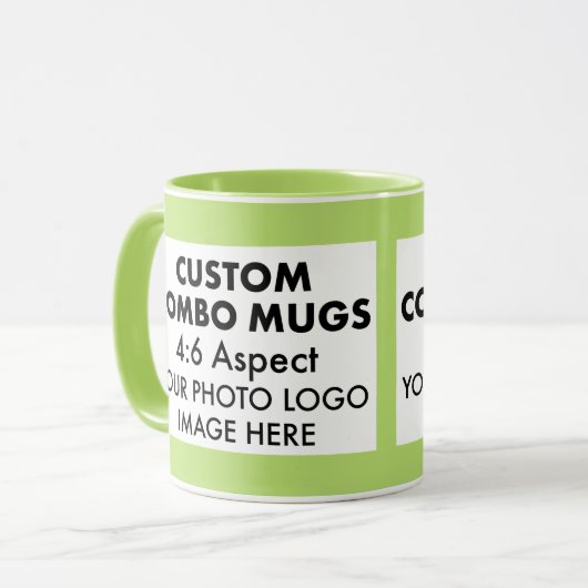 Lime 4:6 Landscape 2 x Photo Frame Custom Combo マグカップ (正面左)