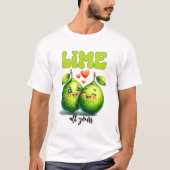 Lime All Yours Funny Punny Valentine Tシャツ (正面)