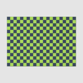 Lime and navy checkerboard pattern 薄葉紙