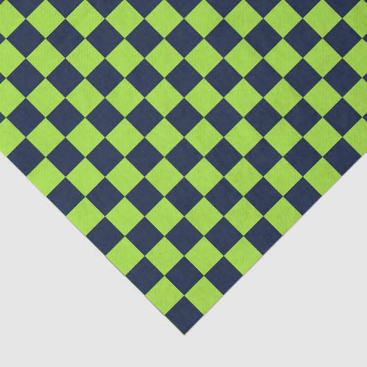 Lime and navy checkerboard pattern 薄葉紙 (詳細)