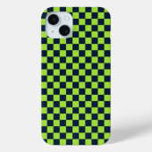 Lime and navy checkerboard pattern Case-Mate iPhoneケース (裏面)